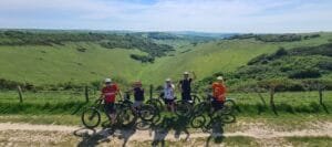 Cycling the south downs way past friston forest in east sussex